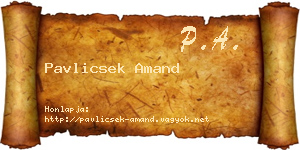 Pavlicsek Amand névjegykártya